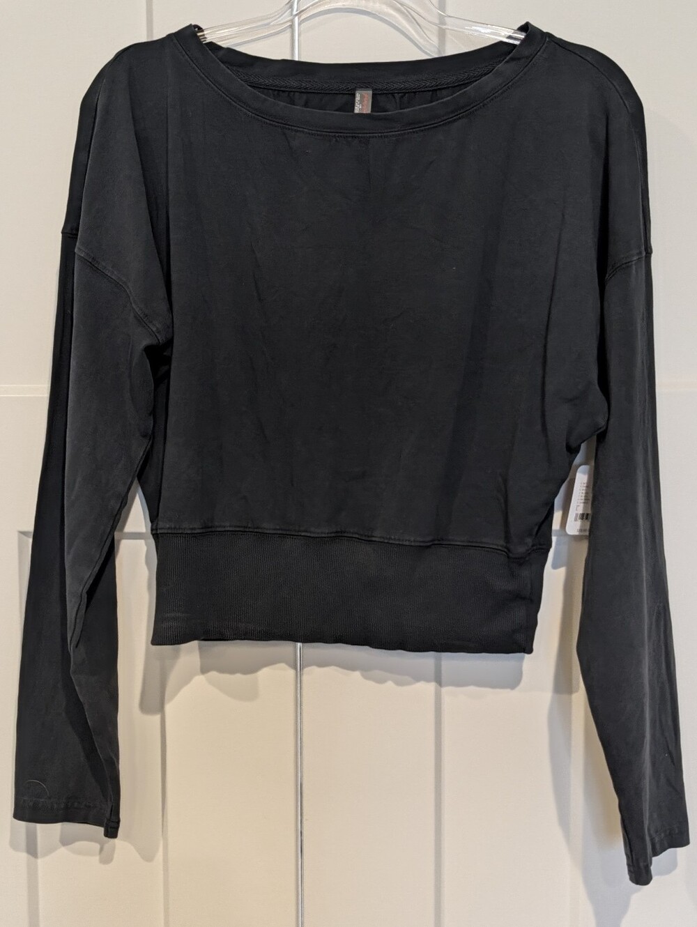 FP Movement by Free People Black Cropped Long-Sleeve Top